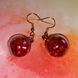 Ornament Red Jewel Earrings